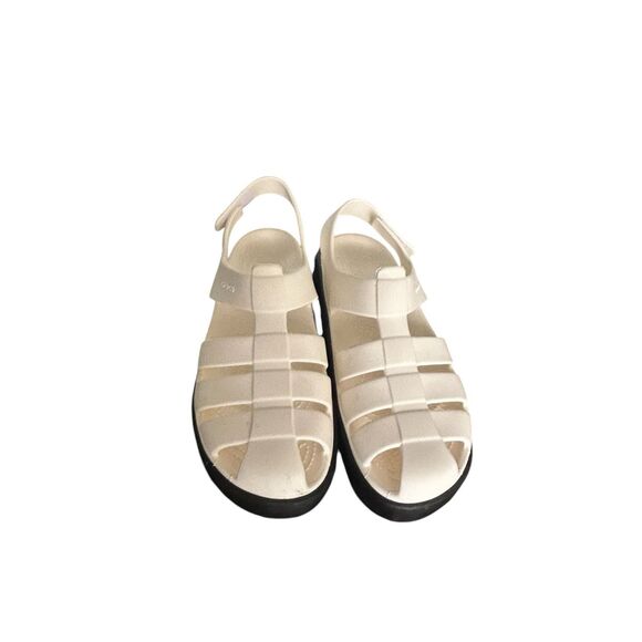 NWOB Croc Stomp Platform Fisherman Sandals Chalk White/Black Men8 Women 10 - Picture 3 of 16